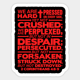 2 Corinthians 4:8-9 Not Forsaken Sticker